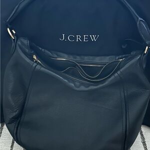 J. Crew Elegant Black Shoulder Bag with Gold Details